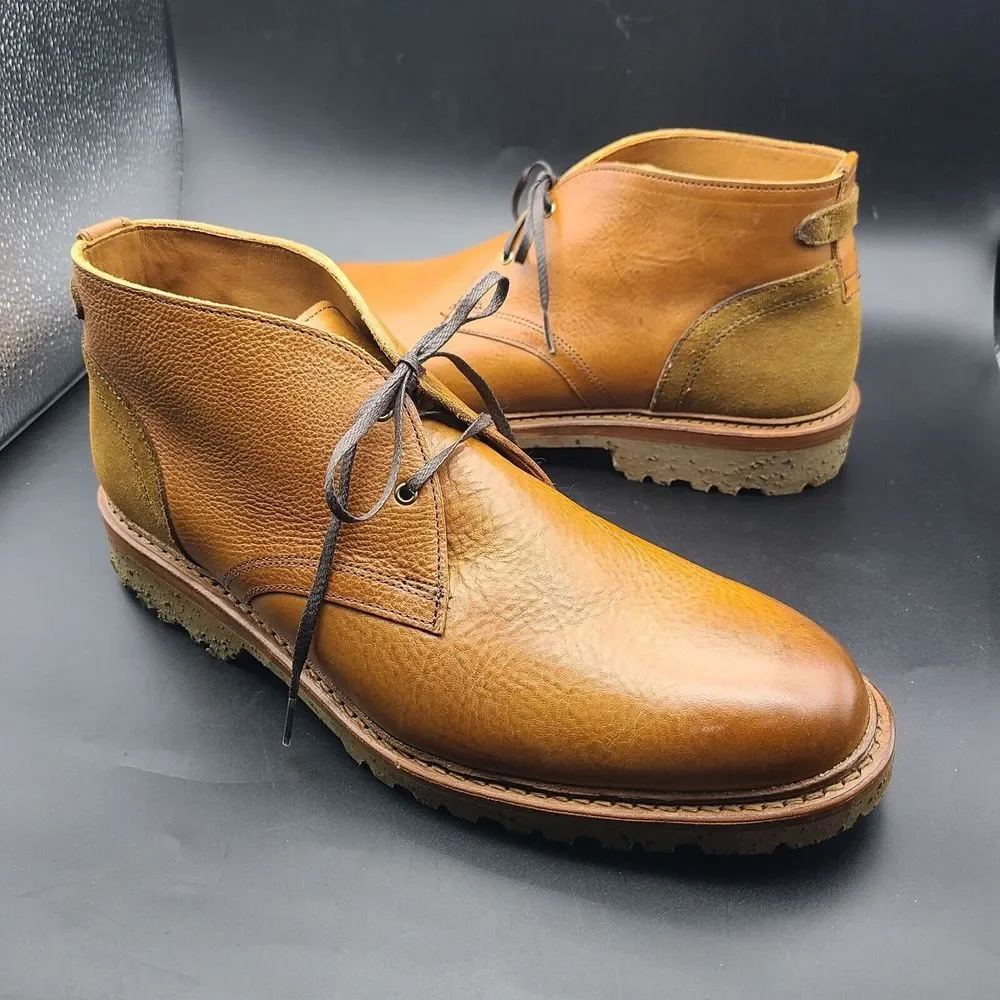 Allen Edmonds "Discovery" Men's Chukka Ankle Boots 1 Cognac USA Sz 11.5 New